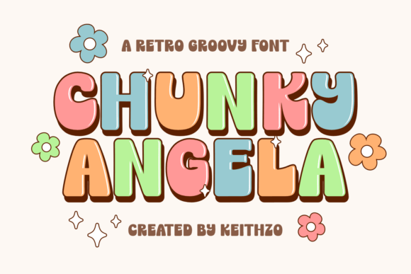 Chunky Angela: A Retro Groovy Typeface for Vibrant Designs