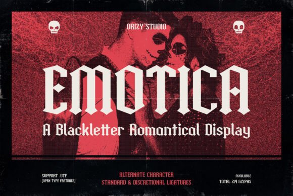 Emotica: The Dramatic Blackletter Font with a Romantic Soul