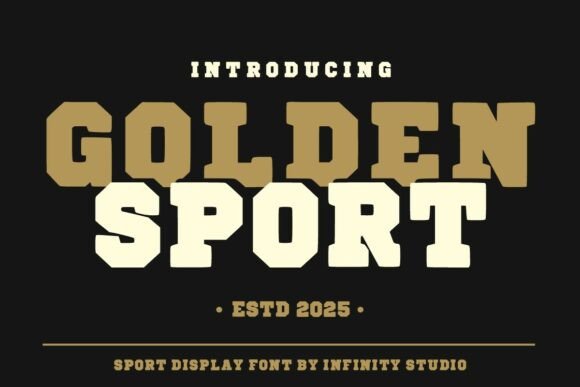 Golden Sport: A Bold Vintage Font for Strong Branding