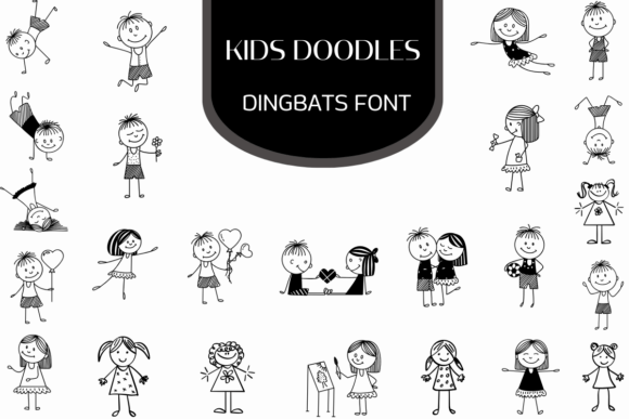 Kids Doodles: A Playful Dingbats Font for Creative Projects