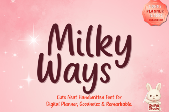 Milky Ways: A Neat Handwritten Font for Digital Planners