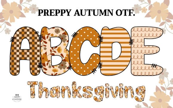 Preppyfall3 Checkered: A Cozy Patchwork Font for Autumn Designs